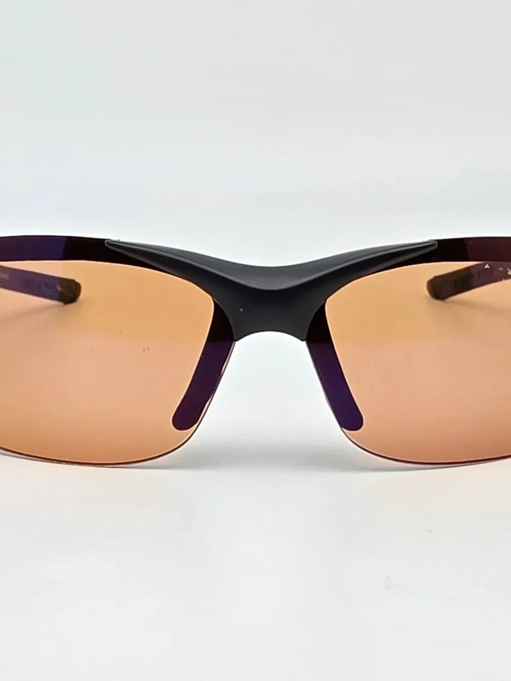 Tifosi Wisp Matte Black Frame Purple Mirror Brown Lens Sunglasses w Retainer